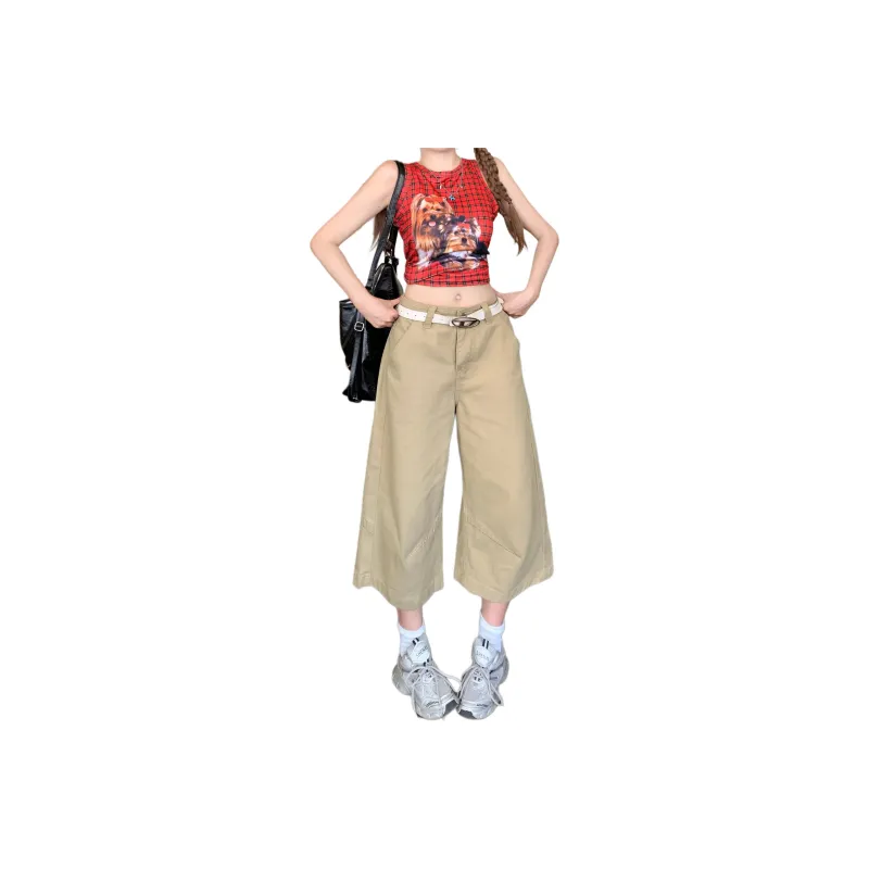 Wen Shan Denim Shorts Women's Khaki-0