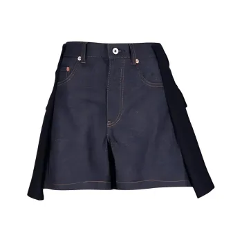 Sacai Denim X Wool Melton Shorts 'Navy'