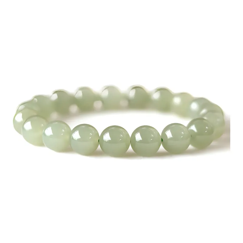 ORTAFFA Hetian Jade Bracelets Pale Greenish White Jade Unisex-13
