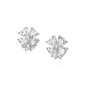 Wylyp 925 Sterling Silver Stud Earrings Women's Silver white Gift Box