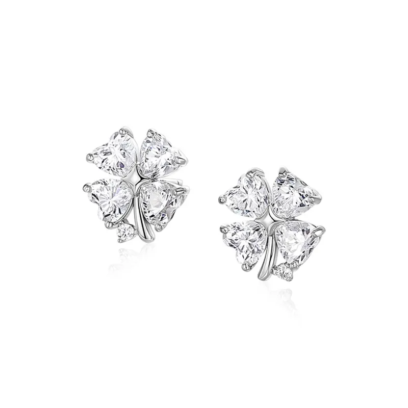 Wylyp 925 Sterling Silver Stud Earrings Women's Silver white Gift Box-0