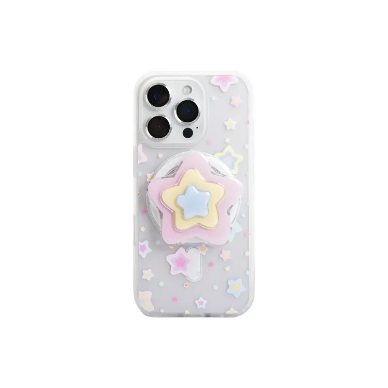 Wei Xin Acrylic Material Frosted Multicolor Stars Phone Cases Compatible With IPhone 16/15 Pro Max/Apple 13/14 Pro/Max-0