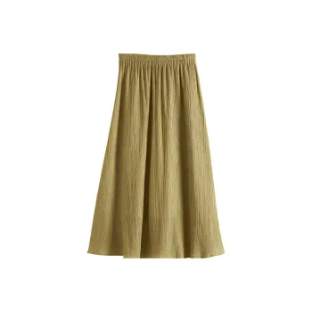 LUYOUYE Casual Long Skirt Women's Leaf Green