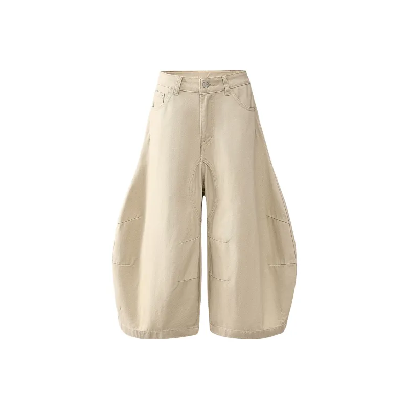 Wen Shan Denim Shorts Women's Apricot-0