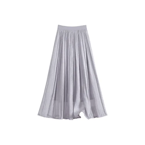 TOUCH Casual Long Skirt Women's Gray Purple