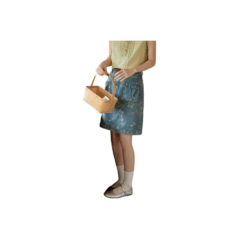 SOLIGHTER Denim Short Skirts Women's-3