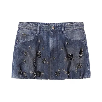 Miss Sixty Denim Short Skirts Women's Dark Blue