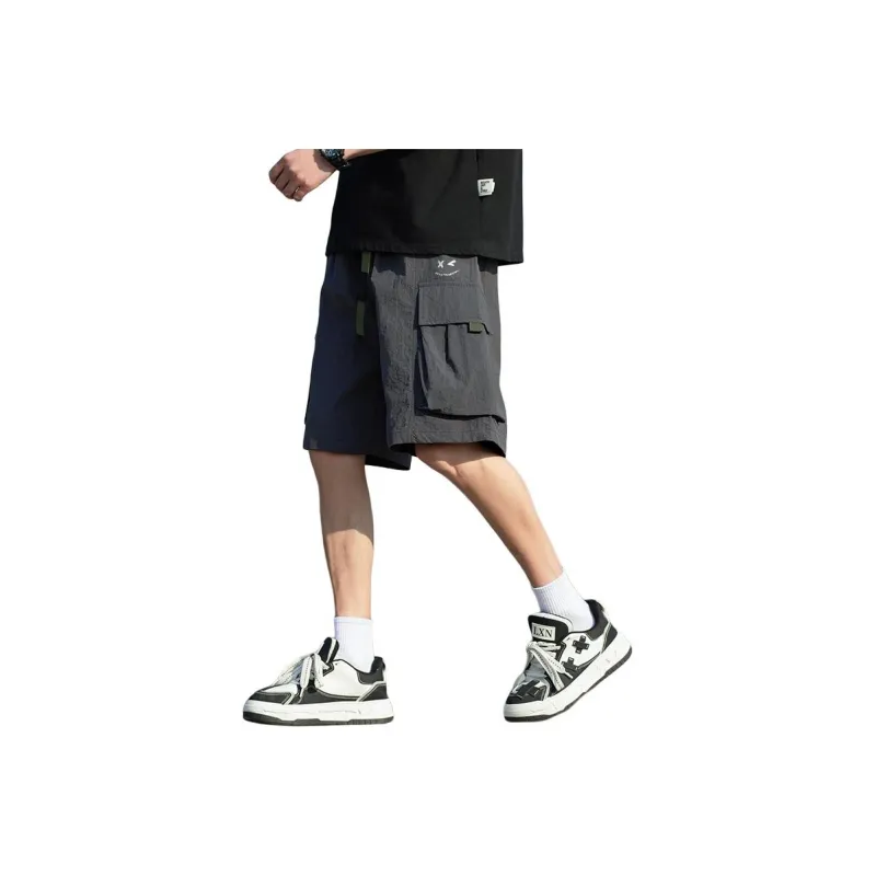 Warrior Huichao Riding The Wind Collection Cargo Shorts Unisex Light Purple-20