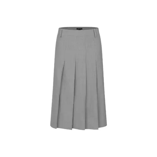 URBAN REVIVO Casual Long Skirt Women's Cool Gray