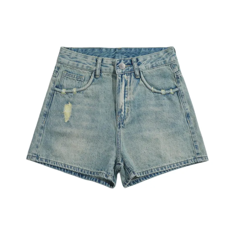 Rose Denim Shorts Women's Moonlight Blue-0