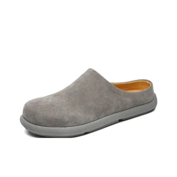 SOBB Rubber Sole Abrasion Resistant Slip Resistant Closed Toe Slippers Men's Gray