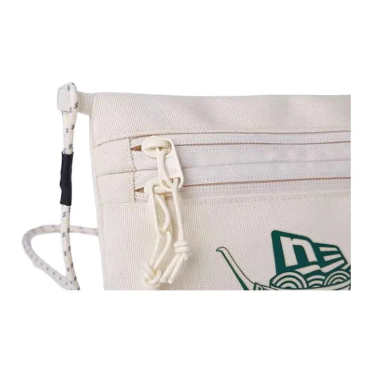 New Era Fabric Crossbody Bag, Shoulder Bag Unisex Beige-3