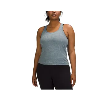 Lululemon Swiftly Tech Racerback Sport Vests Women's Stripes Rhinoceros Gray/Black/Ice Blue/Turquoise