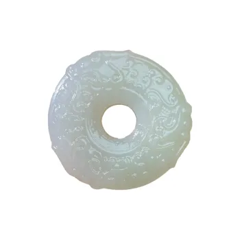 BUDOUXIAOAI Hetian Jade Handheld Piece White Jade/Pale Greenish White Jade Unisex