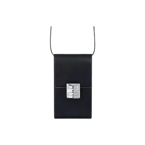GIVENCHY 4G Smooth Box Cow Leather Cell Phone Pouch Shoulder Bag Crossbody Bag Mini Women's Black