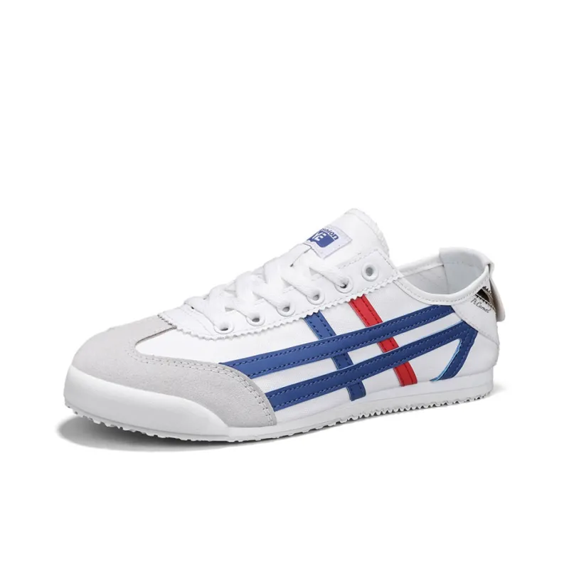 PROTECTCAMEL Slip Resistant, Abrasion Resistant, Lightweight Low Top Casual Shoes Unisex White Blue-1