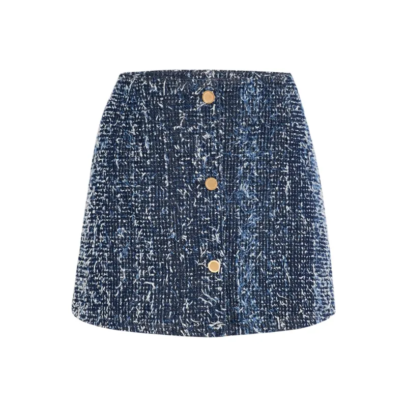 FRAME FW24 Denim Short Skirts Women's Blue-0
