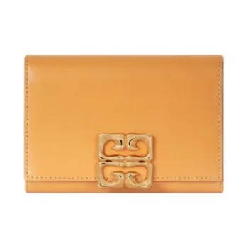 Givenchy 4G Liquid Calfskin Wallet Women's Orange