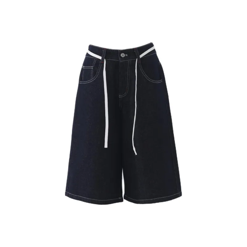 Wen Shan Denim Shorts Women's Dark Blue-0