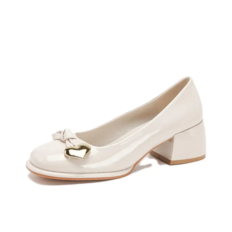 City Camel Chunky Heel High Heels Women's-5