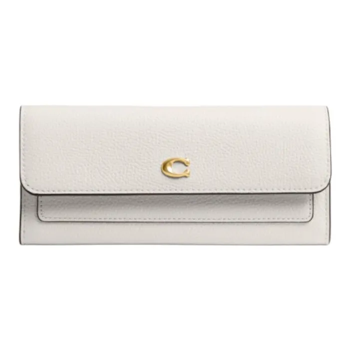 COACH Leather Wallet Small Size Women's White-0