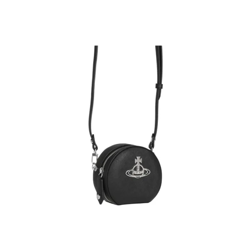 Vivienne Westwood Saffiano Leather Crossbody Bag Mini Women's Black-1