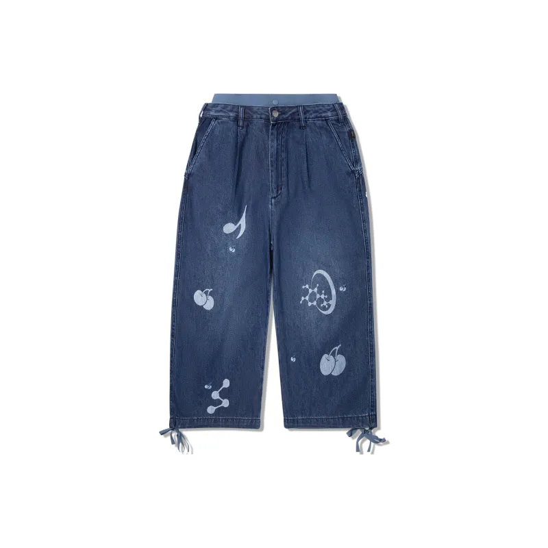 LiNing x ANB Denim Shorts Women's Dark Denim Blue-0