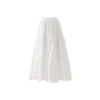 Kazakhstan Casual Long Skirt Women's White