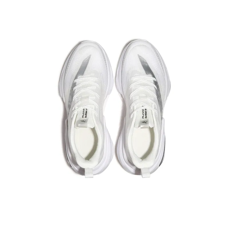 KFT Running Shoes Unisex Low Top Silver White/White Black/White Purple-2