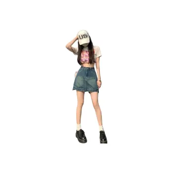 7 SEVFUN Denim Short Skirts Women's Nostalgic Vintage Blue