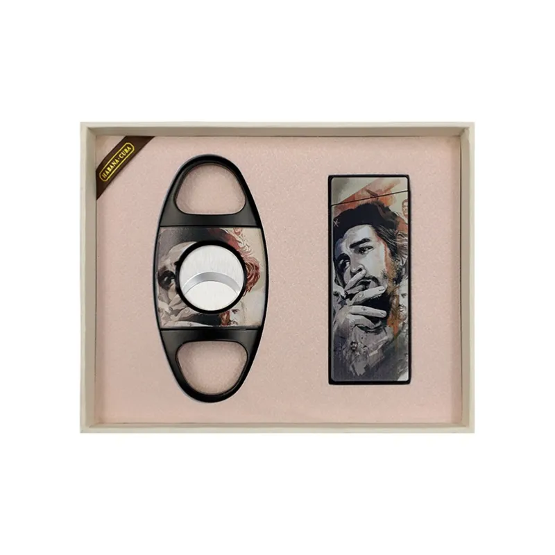 GUEVARA Cigar Tool Set, Sharp And Smooth Cigar Cutter With Blue Flame Lighter, Gift Box Set-11