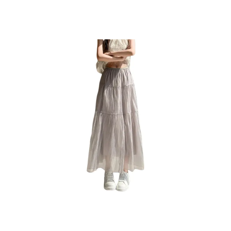 Flowers In Water Casual Long Skirt Women's-1