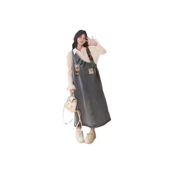 XIANSINIAO Spring Fall Long Sleeved Dress Women's