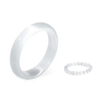Fortune Gold Glass Cat Eye Jade Bangles Women's