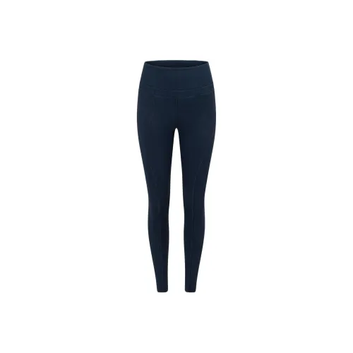 LORNA JANE Stride Washed Rib Ankle Biter Leggings Athletic Trousers Women's Navy Blue