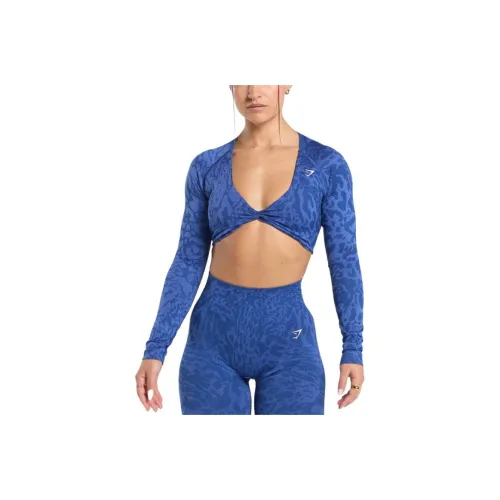 GYMSHARK Workout Clothing Women's Wavy Blue/Iris Blue