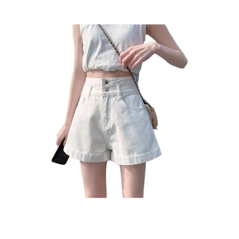 Concubine Zhu Denim Shorts Women's White-0