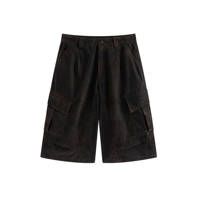 ENSHADOWER Cargo Shorts Unisex Black Brown-0