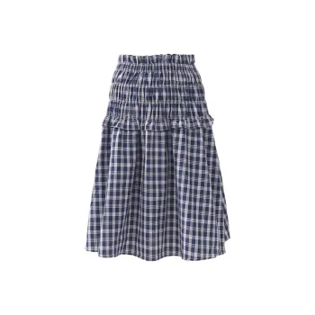 Rose Casual Long Skirts Women's Blue