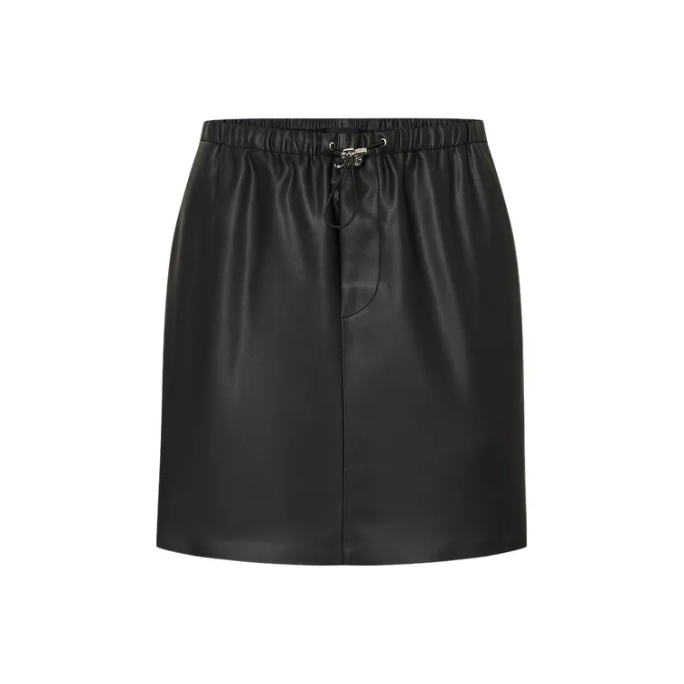 MOCO Leather Short Skirts Women's Black-0