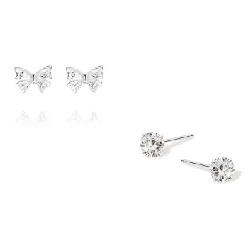 KUMET Sterling Silver Stud Earrings Women's