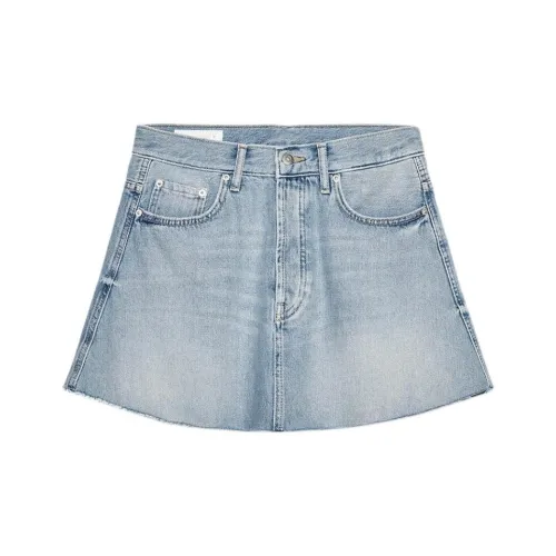 ZARA Trf Denim Short Skirts Women's Light Blue