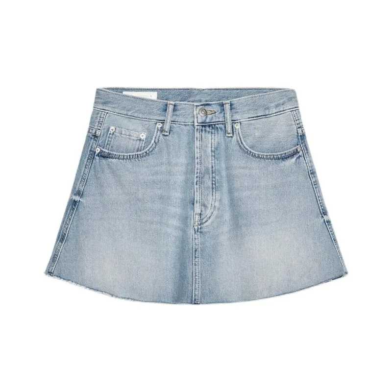 ZARA Trf Denim Short Skirts Women's Light Blue-0