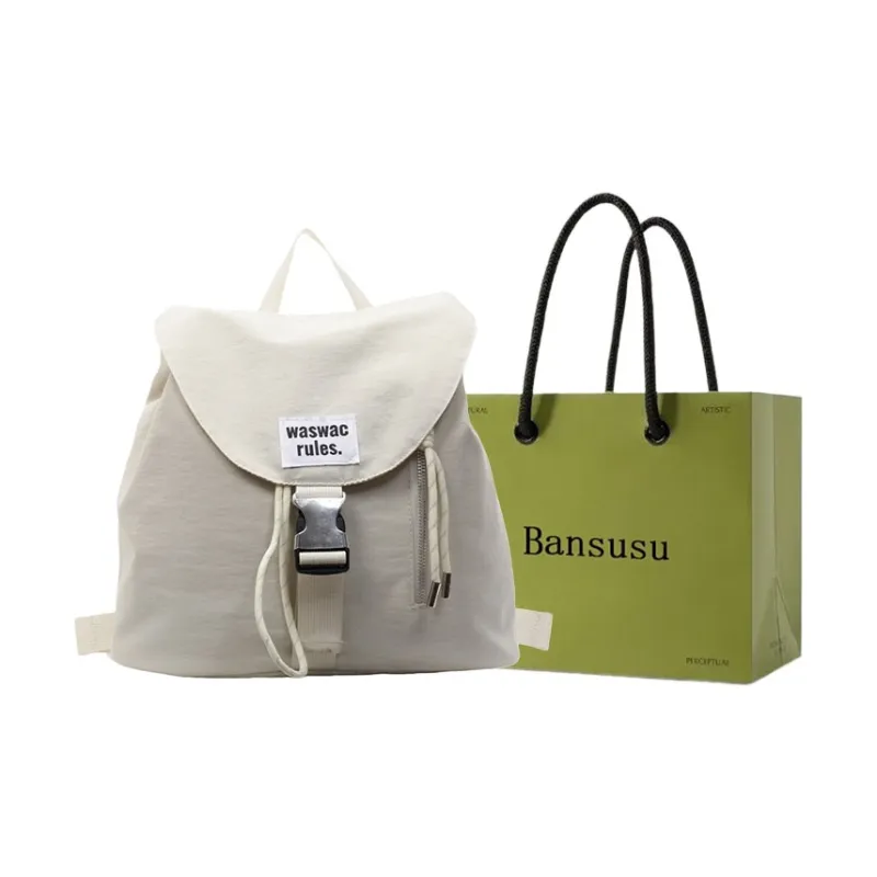 Bansusu Fabric Backpack Women's Black/Purple/Ecru/Pink-8