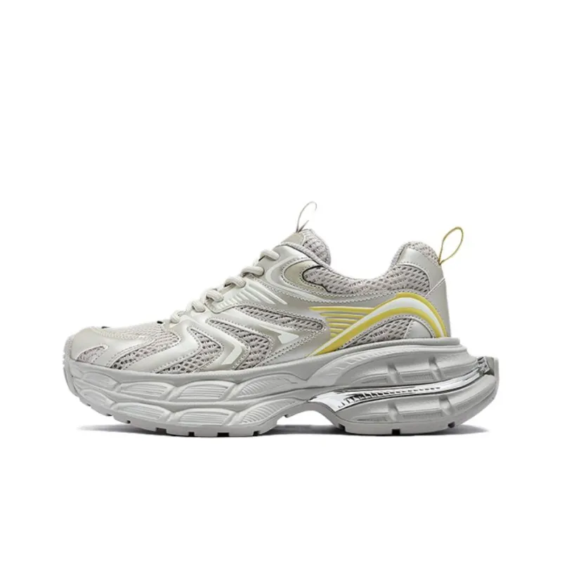 AGSDON Chunky Sneakers Women's Low Top Champagne/Beige Purple/Silver-0