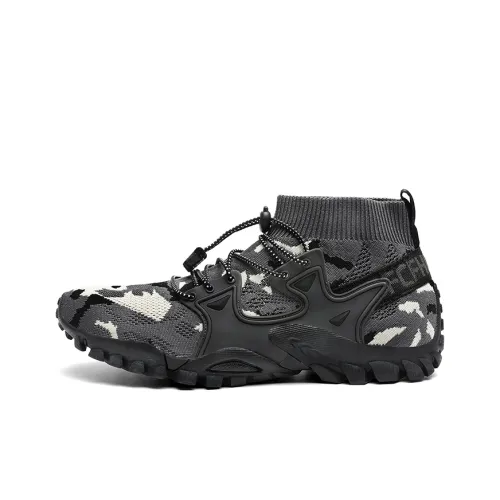 TELENT Abrasion Resistant Coverage Mid Top Hiking Shoes Men's Black