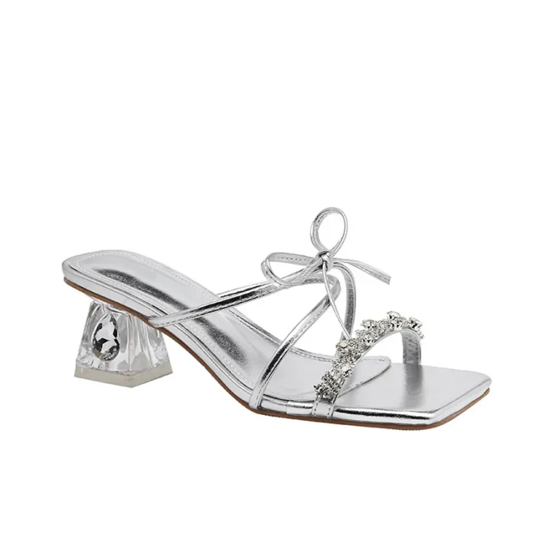 KATHRYN WILSON Rubber Sole Slide Slippers Women's Silver-1