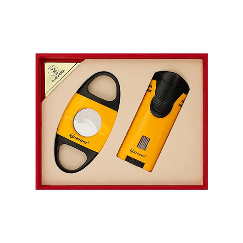 GUEVARA Cigar Tool Set, Blue Flame Lighter With Sharp Double Blade Cigar Scissors-12