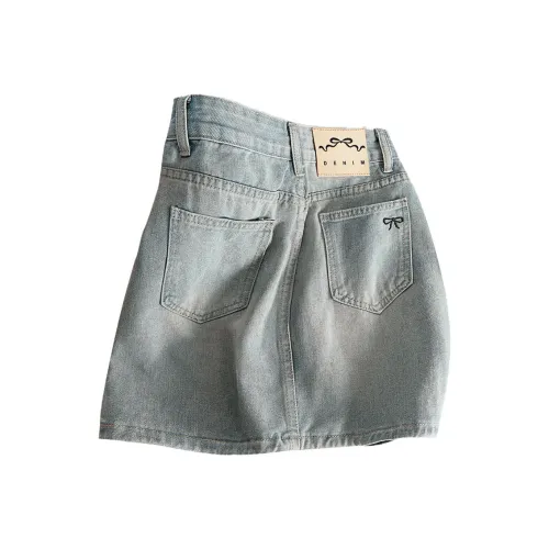Cypress House Denim Short Skirts Women's Light Blue