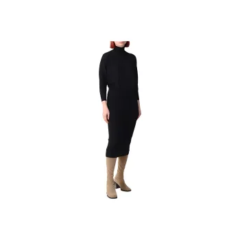 MaxMara Studio Casual Long Skirts Women's Black